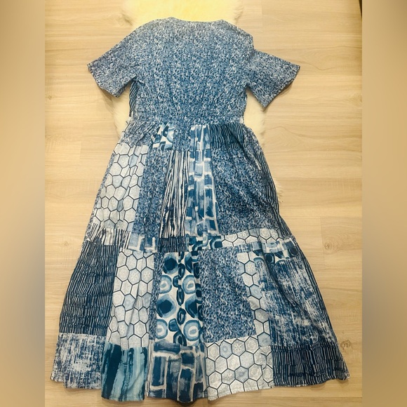 S/M.   NWT.  Blue Patchwork Dress.  225268.   CL/GR05 - Picture 2 of 4